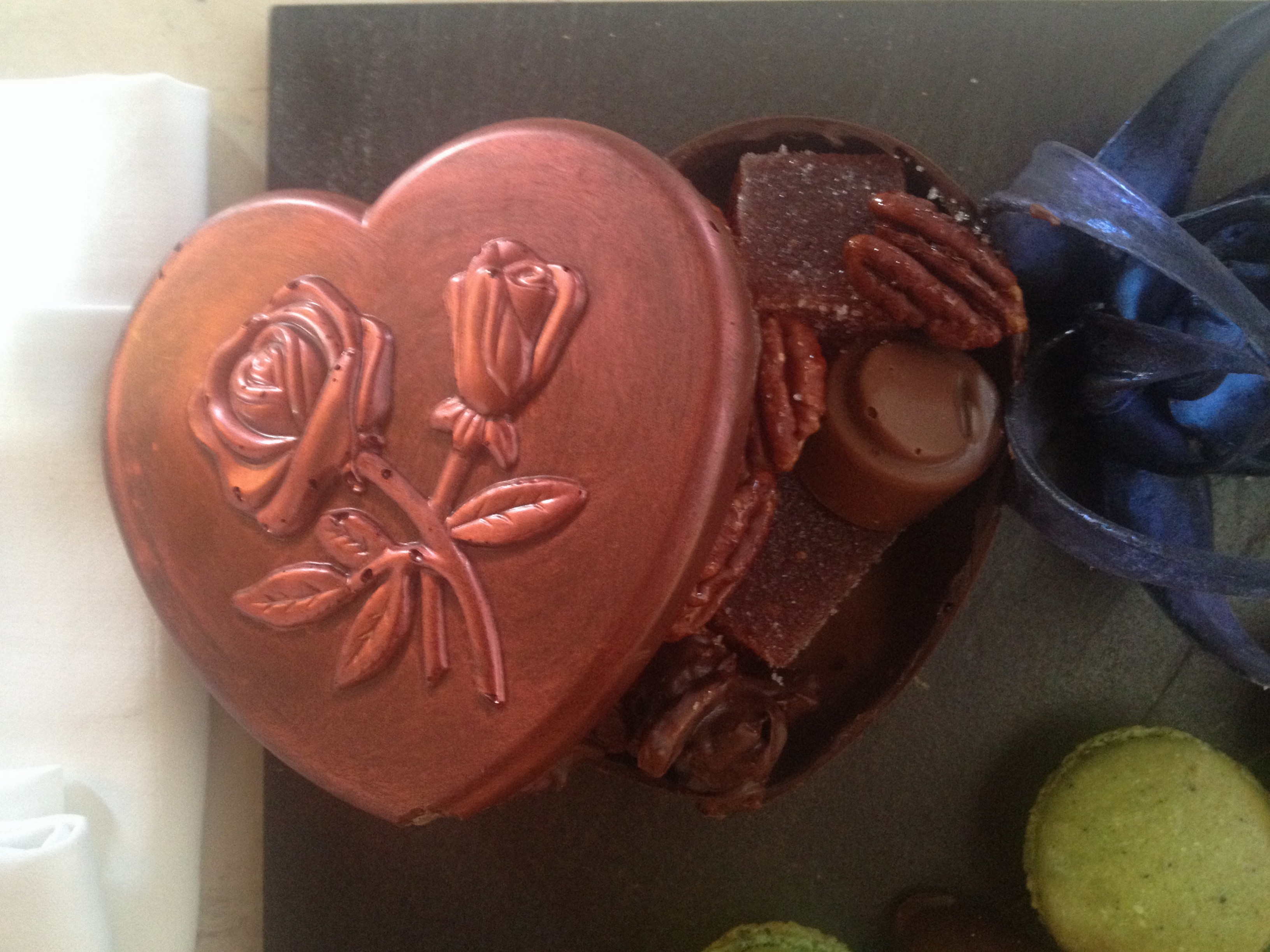 Heart-shaped box made out of chocolate