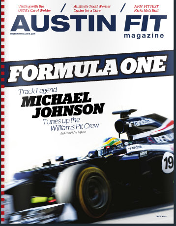 Magazine cover with Formula One racing car
