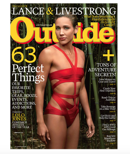 Cover of Outside Magazine with Lolo Jones in a bathing suit