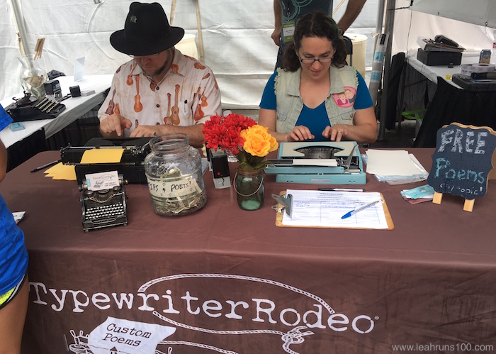 Poets from Typewriter Rodeo create poems on old fashioned typewriters.