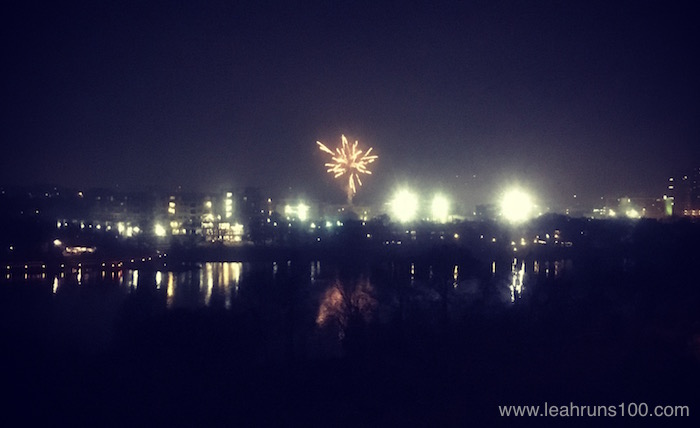 New Year Fireworks in Austin, TX at midnight.