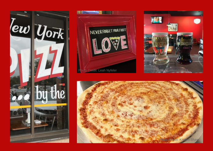 Montage of photos from 3 Train Pizzeria in Austin, TX